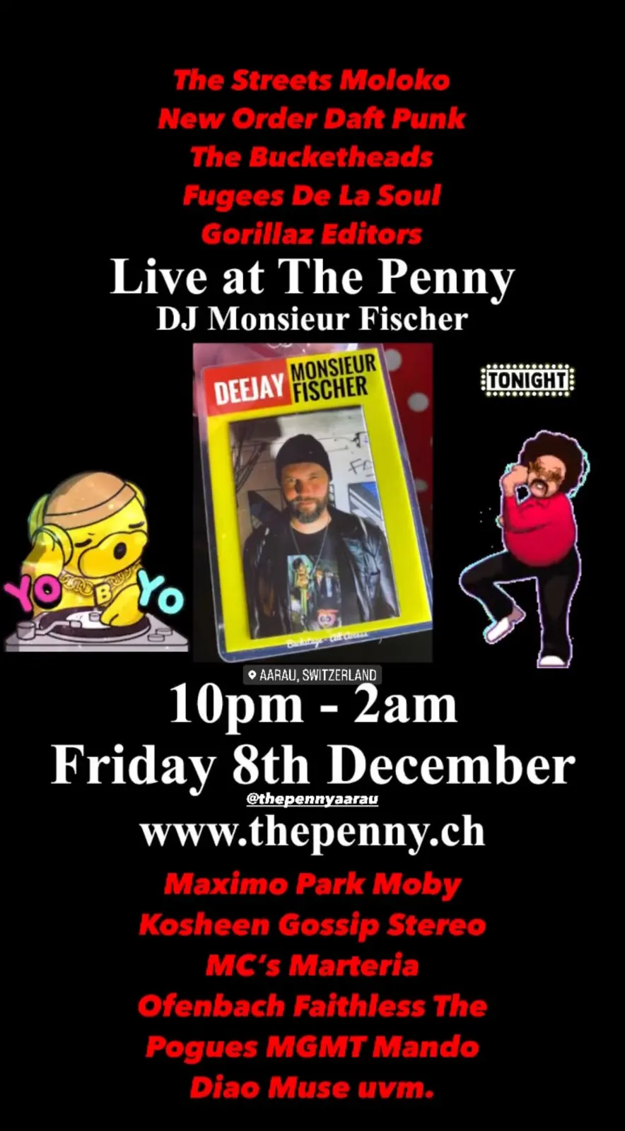 Flyer Deejay Monsieur Fischer, Friday 10 pm – 2 am
